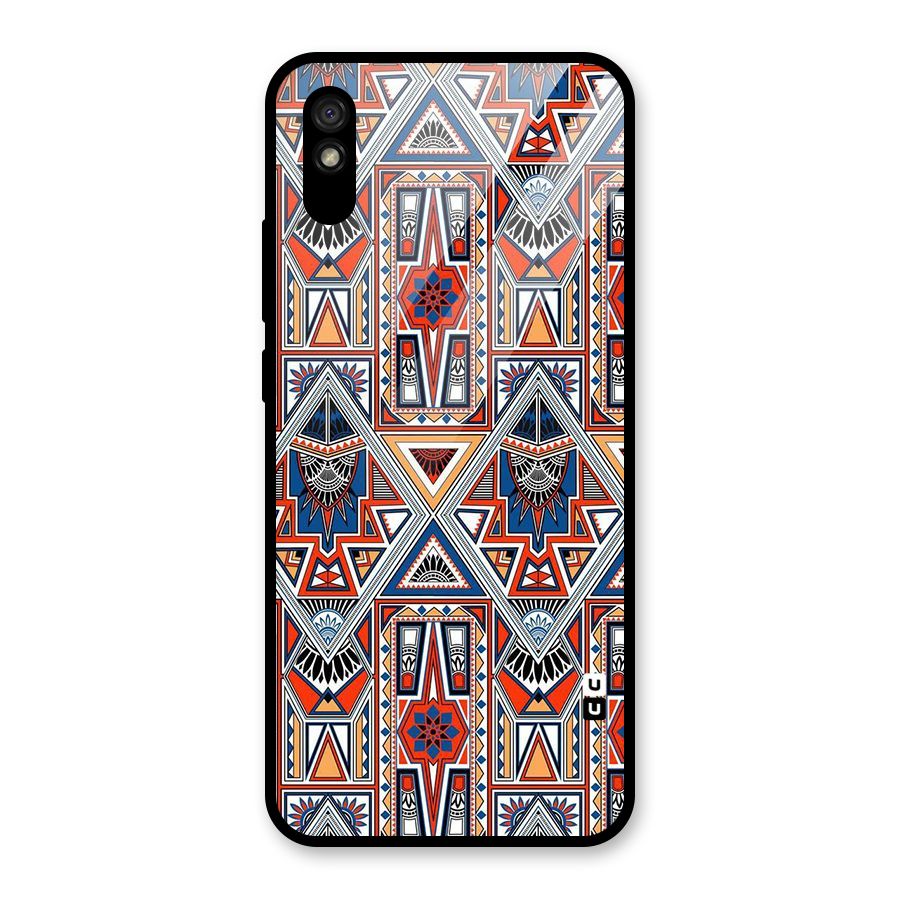 Creative Aztec Art Glass Back Case for Redmi 9A