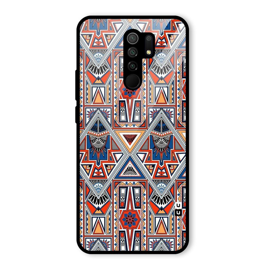 Creative Aztec Art Glass Back Case for Redmi 9 Prime