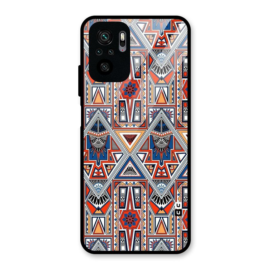 Creative Aztec Art Glass Back Case for Redmi Note 10S