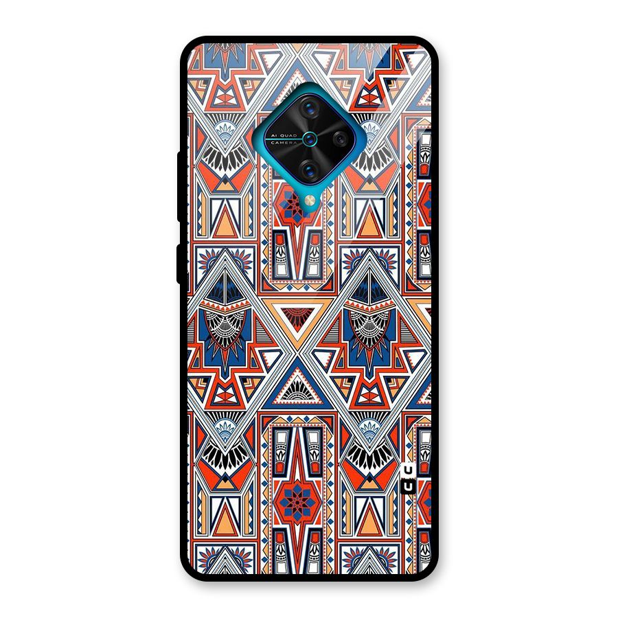 Creative Aztec Art Glass Back Case for Vivo S1 Pro