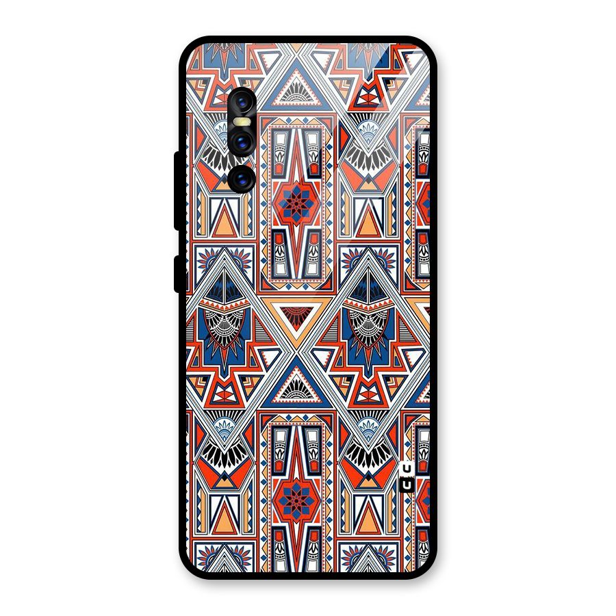 Creative Aztec Art Glass Back Case for Vivo V15 Pro