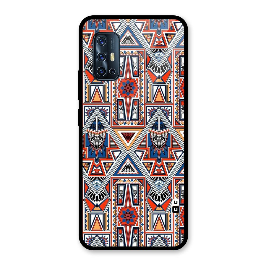 Creative Aztec Art Glass Back Case for Vivo V17