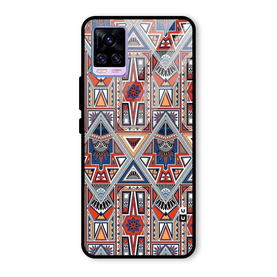 Creative Aztec Art Glass Back Case for Vivo V20 Pro