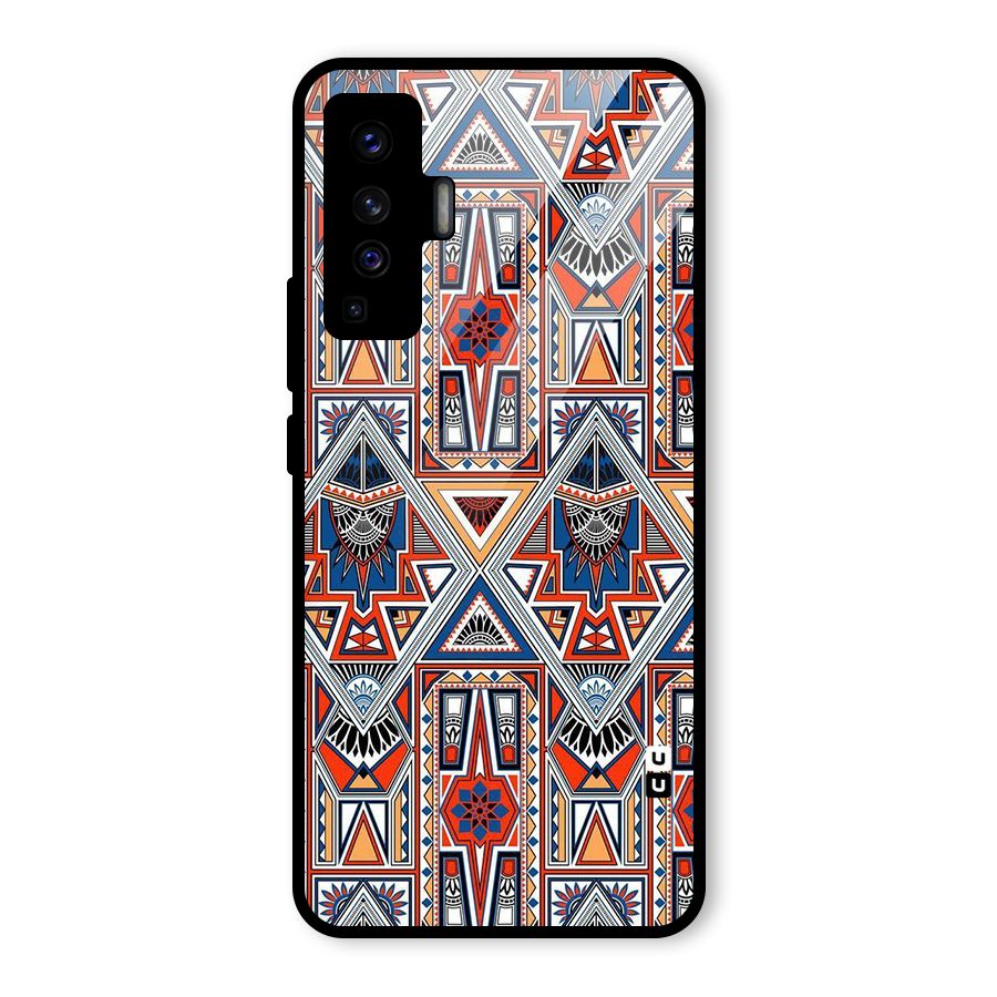 Creative Aztec Art Glass Back Case for Vivo X50