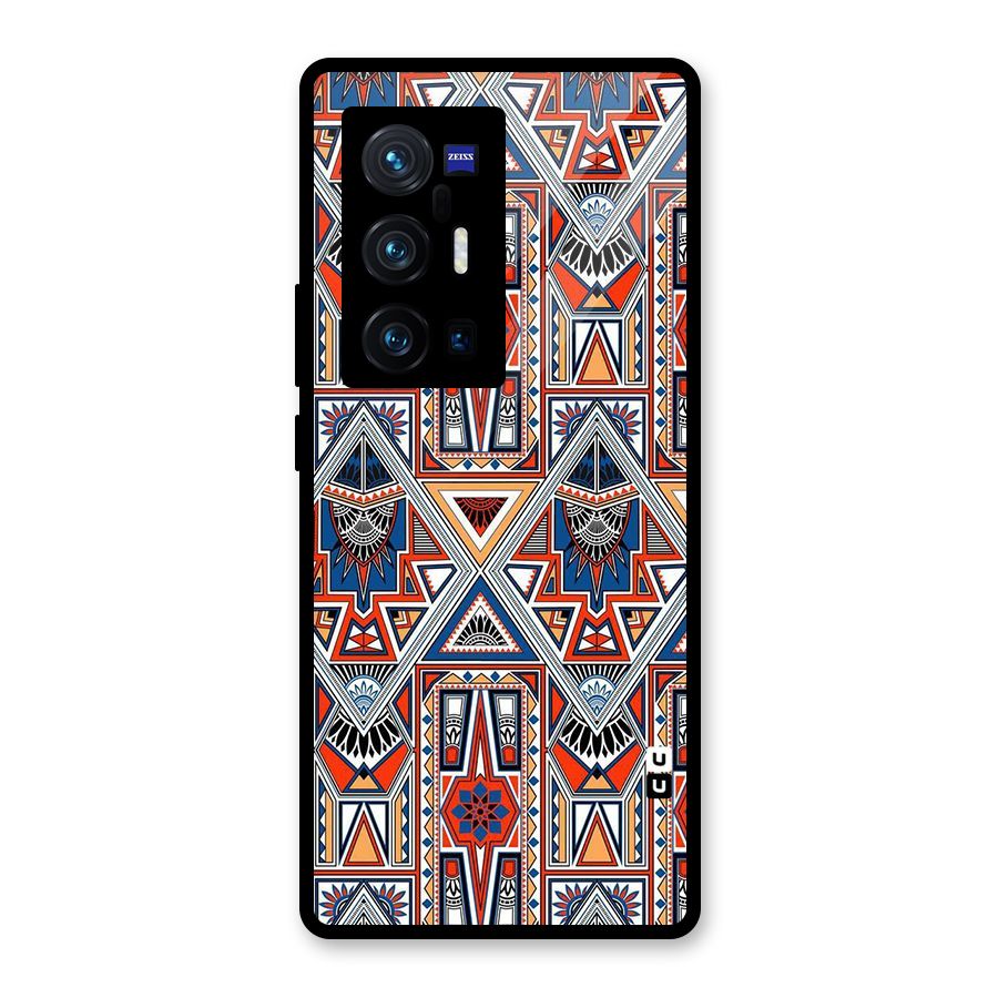 Creative Aztec Art Glass Back Case for Vivo X70 Pro Plus