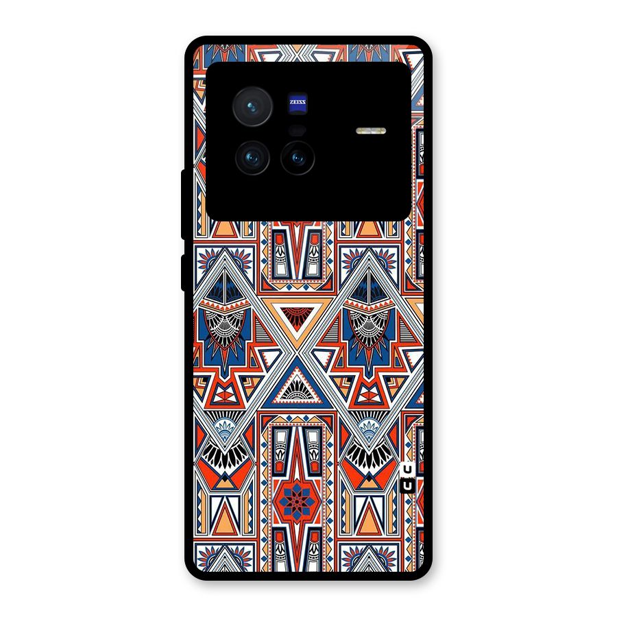 Creative Aztec Art Glass Back Case for Vivo X80