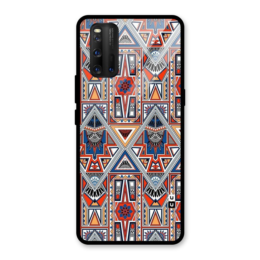 Creative Aztec Art Glass Back Case for Vivo iQOO 3