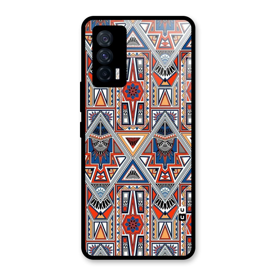 Creative Aztec Art Glass Back Case for Vivo iQOO 7 5G