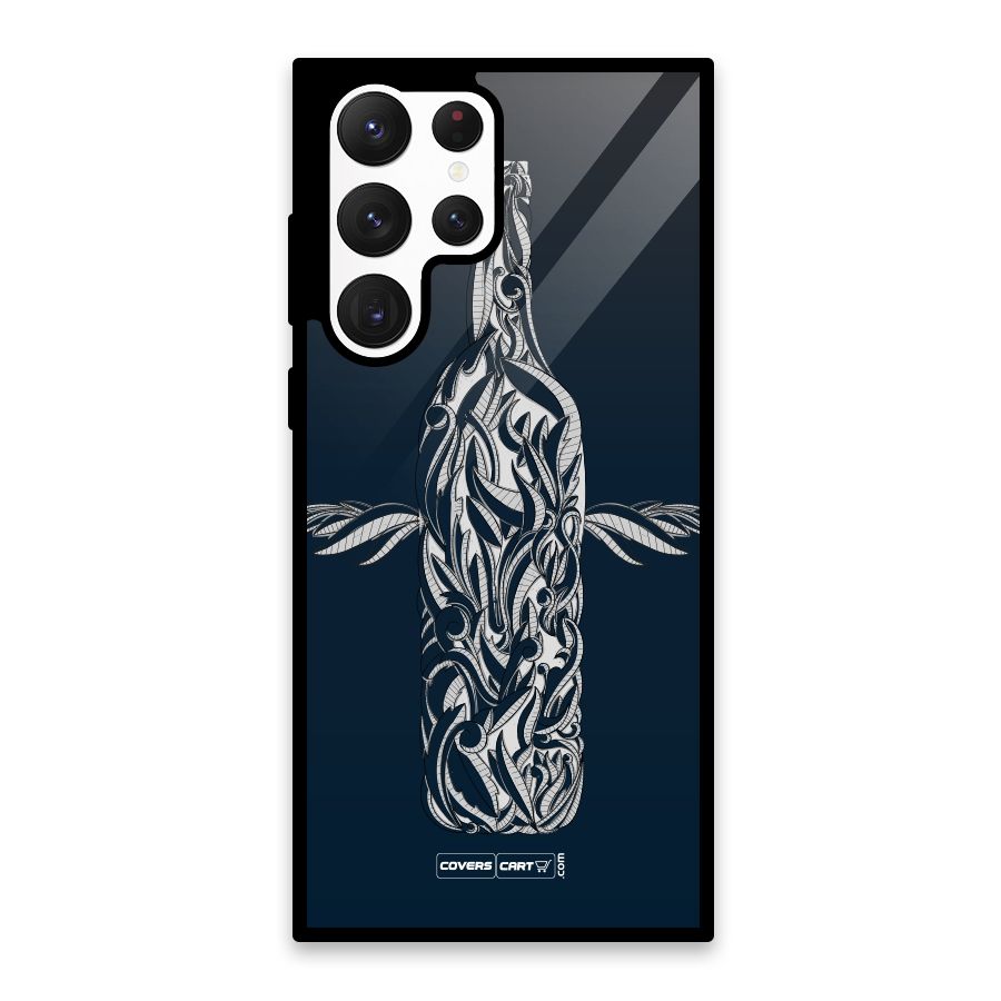 Creative Bottle Glass Back Case for Galaxy S22 Ultra 5G