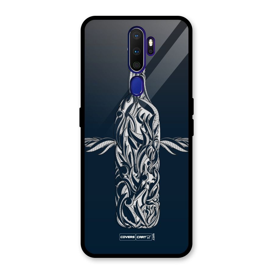 Creative Bottle Glass Back Case for Oppo A9 (2020)