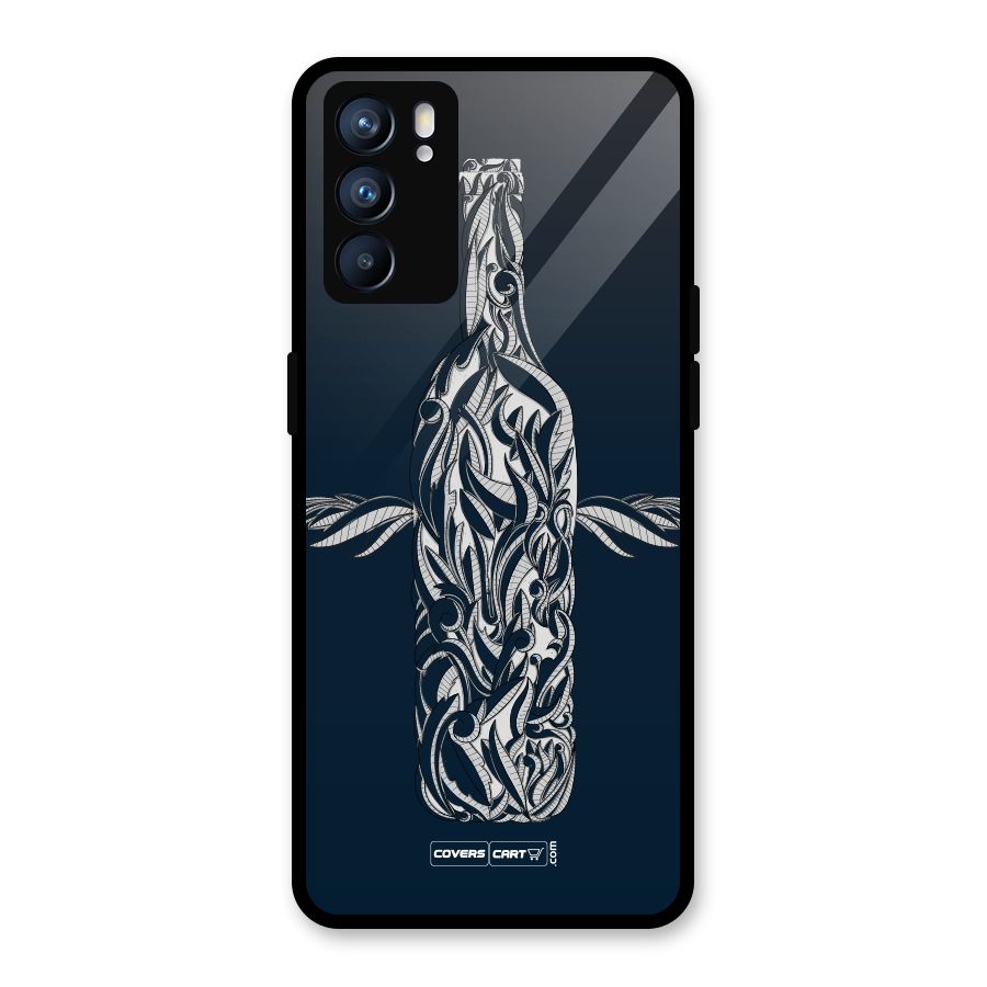 Creative Bottle Glass Back Case for Oppo Reno6 5G