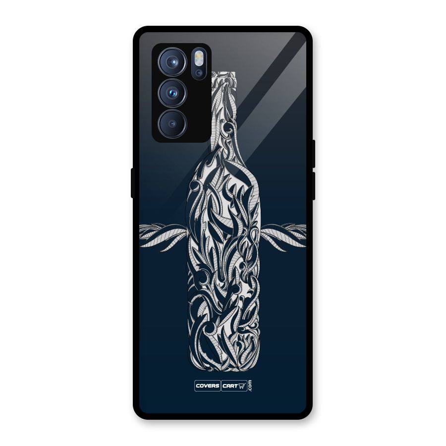 Creative Bottle Glass Back Case for Oppo Reno6 Pro 5G