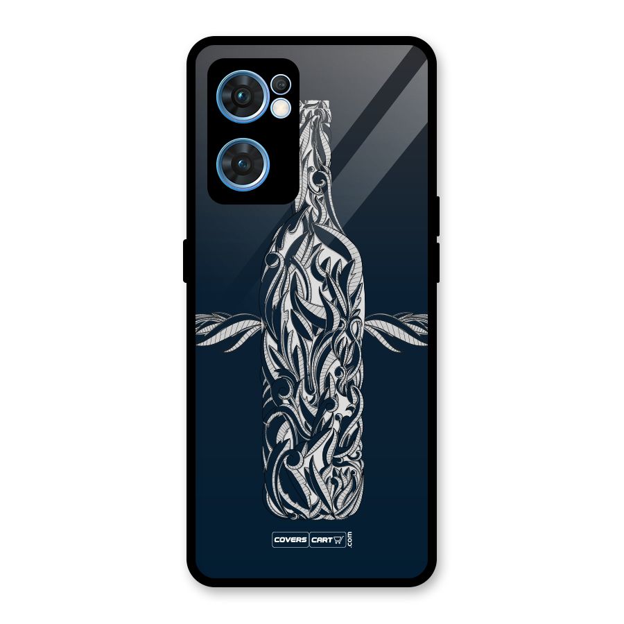 Creative Bottle Glass Back Case for Oppo Reno7 5G