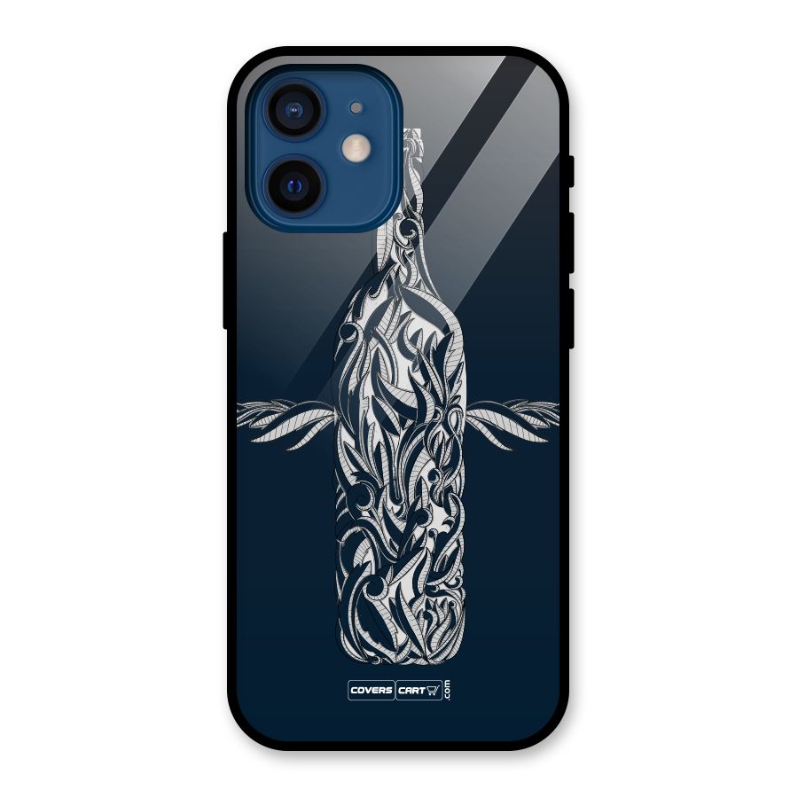 Creative Bottle Glass Back Case for iPhone 12 Mini