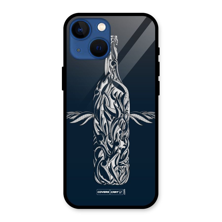 Creative Bottle Glass Back Case for iPhone 13 Mini