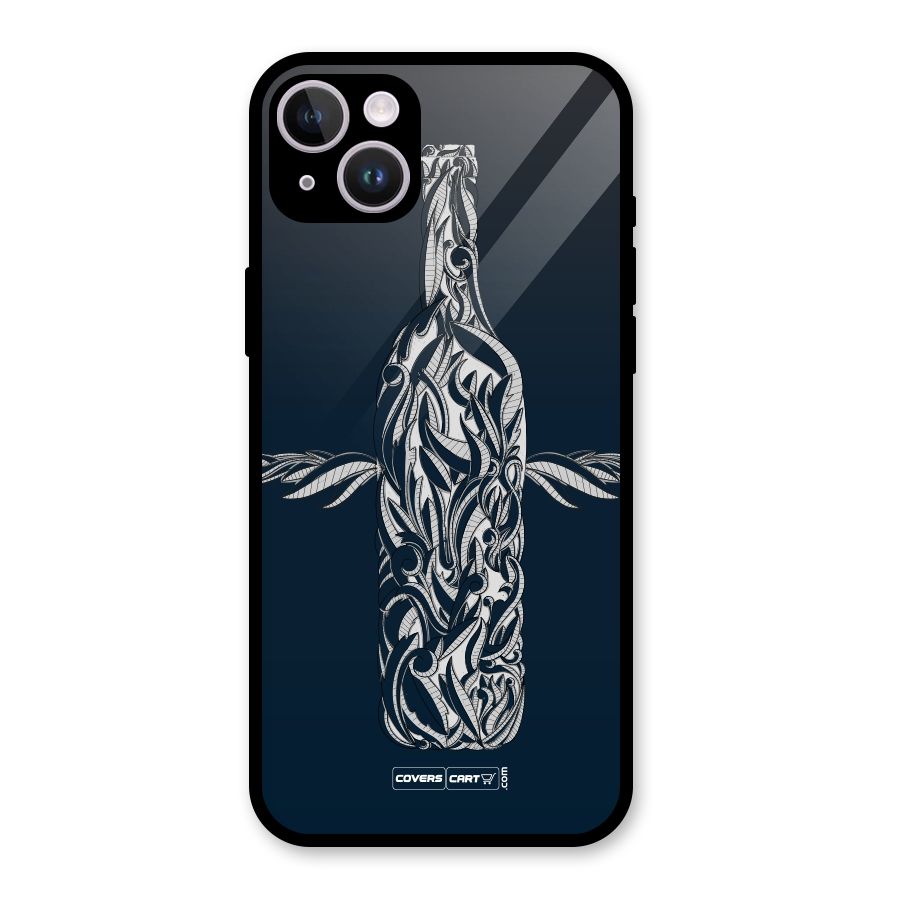 Creative Bottle Glass Back Case for iPhone 14 Plus