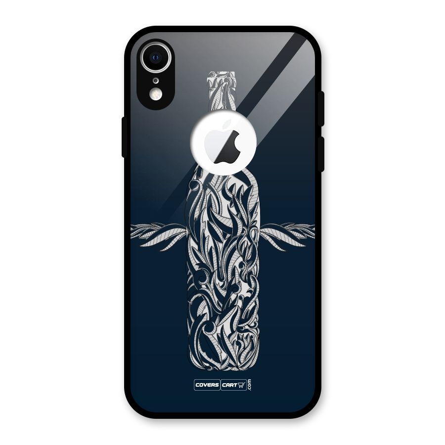 Creative Bottle Glass Back Case for iPhone XR Logo Cut