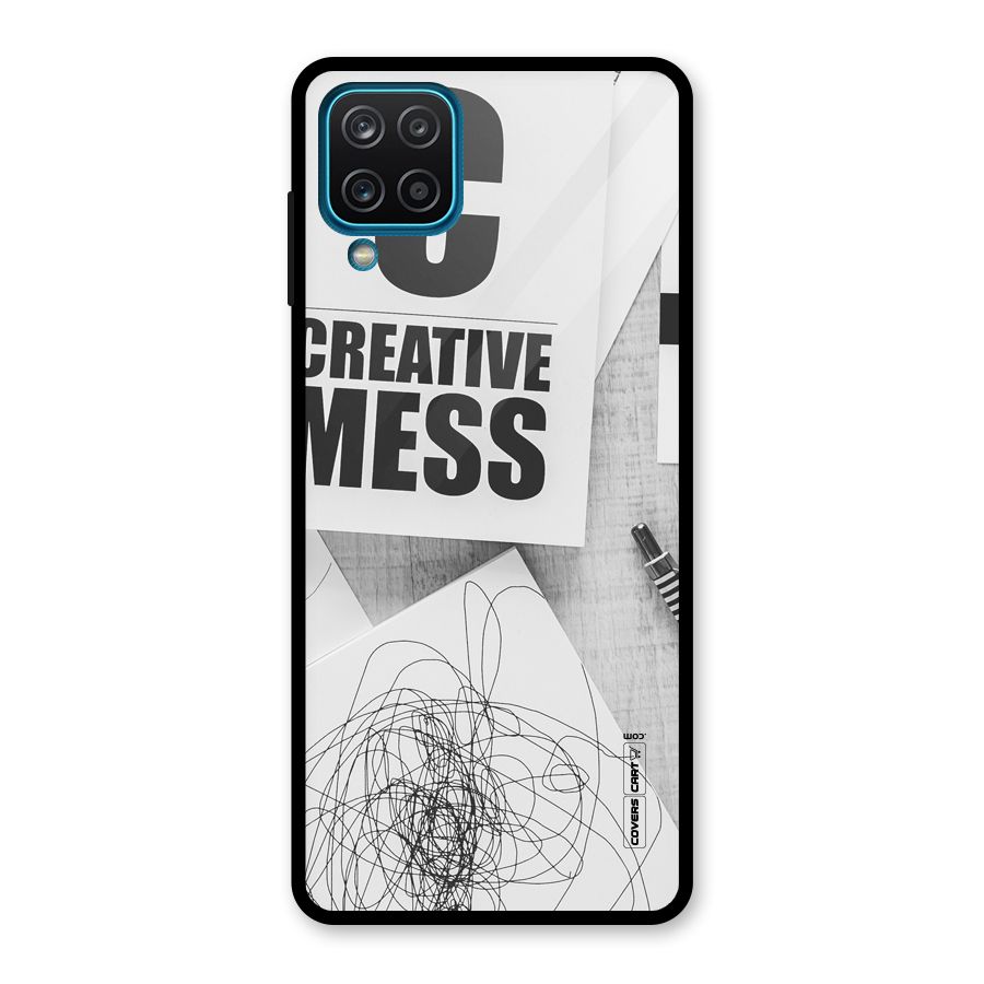 Creative Mess Glass Back Case for Galaxy A12