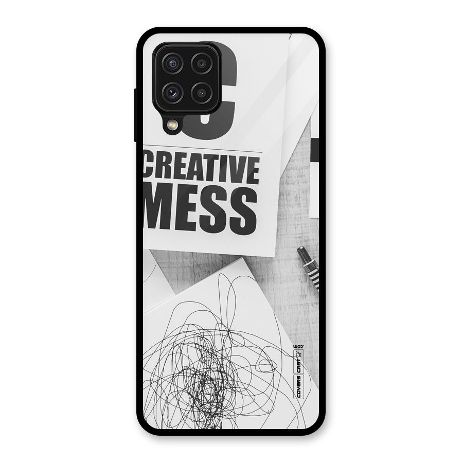 Creative Mess Glass Back Case for Galaxy A22 4G