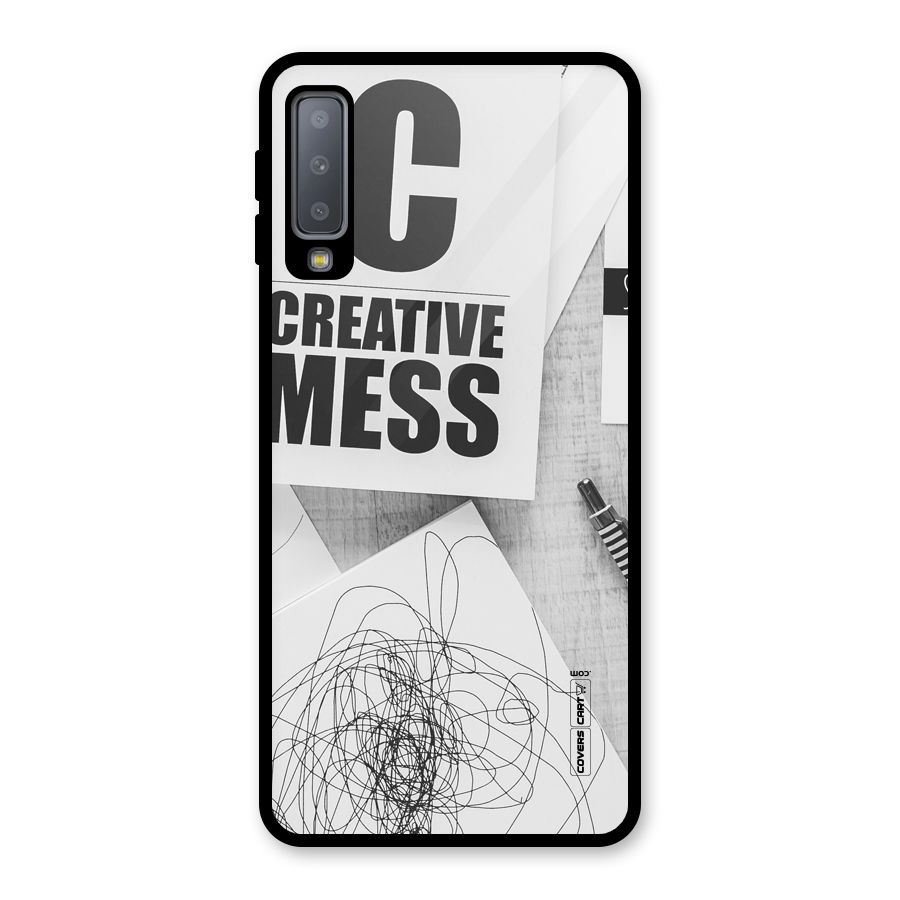 Creative Mess Glass Back Case for Galaxy A7 (2018)