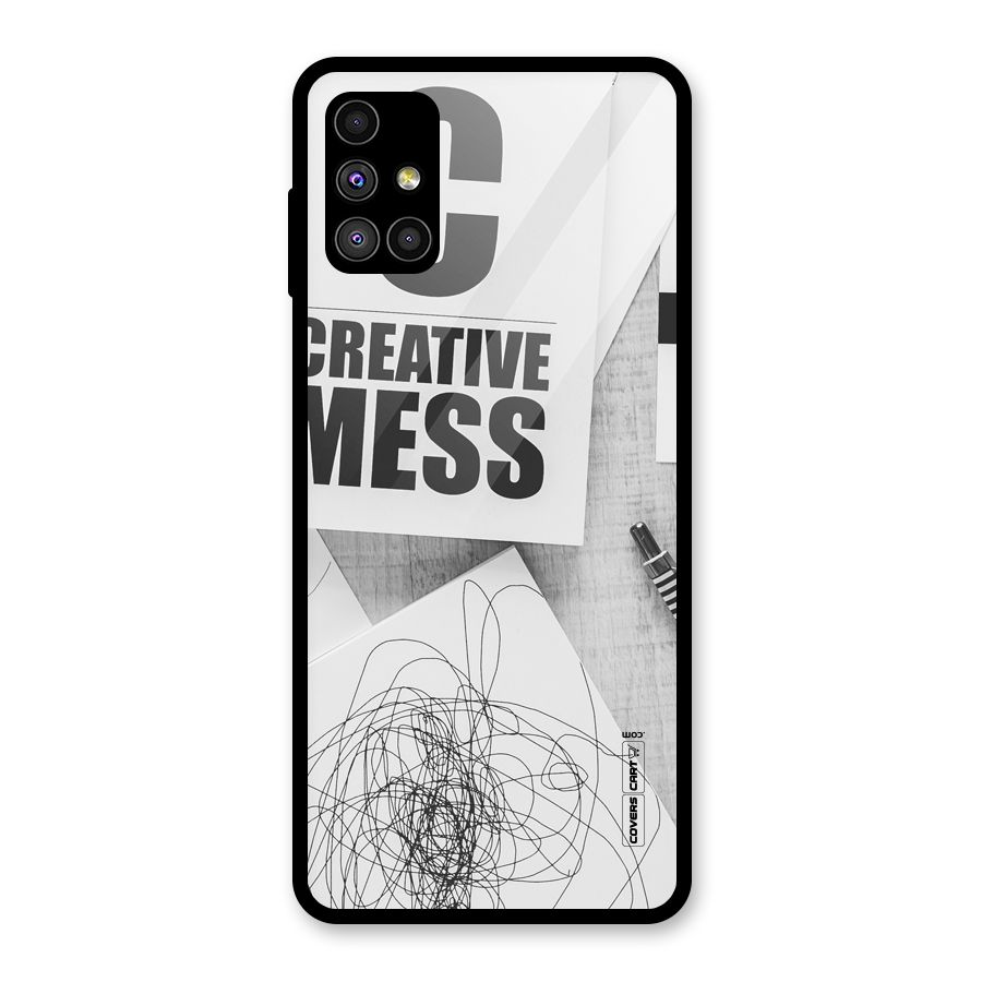 Creative Mess Glass Back Case for Galaxy M51