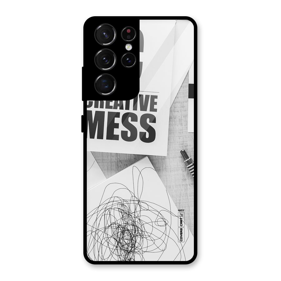 Creative Mess Glass Back Case for Galaxy S21 Ultra 5G