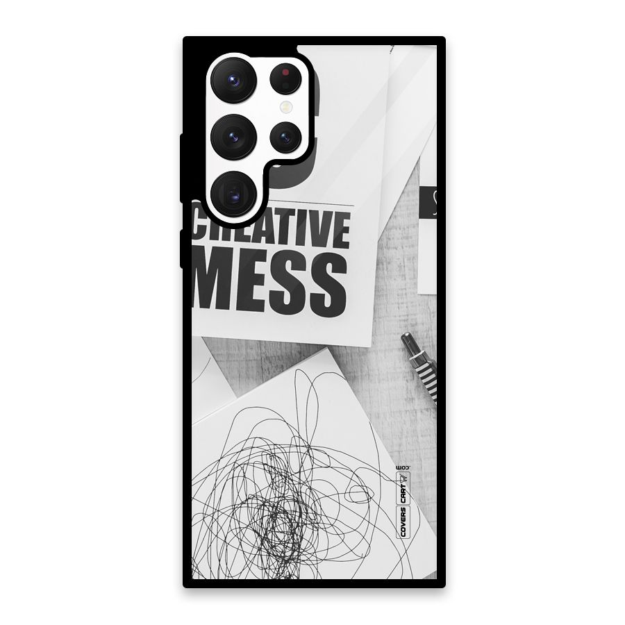 Creative Mess Glass Back Case for Galaxy S22 Ultra 5G
