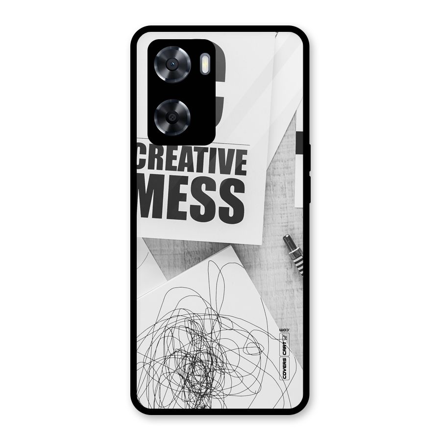 Creative Mess Glass Back Case for Oppo A57 2022