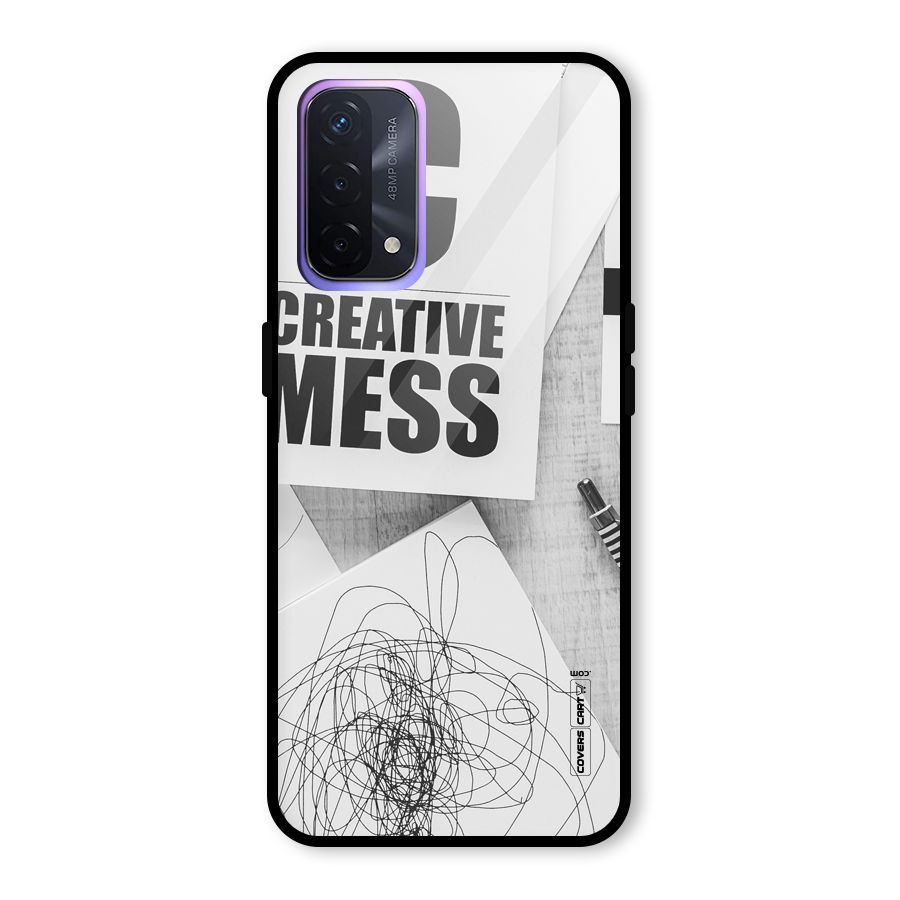 Creative Mess Glass Back Case for Oppo A74 5G