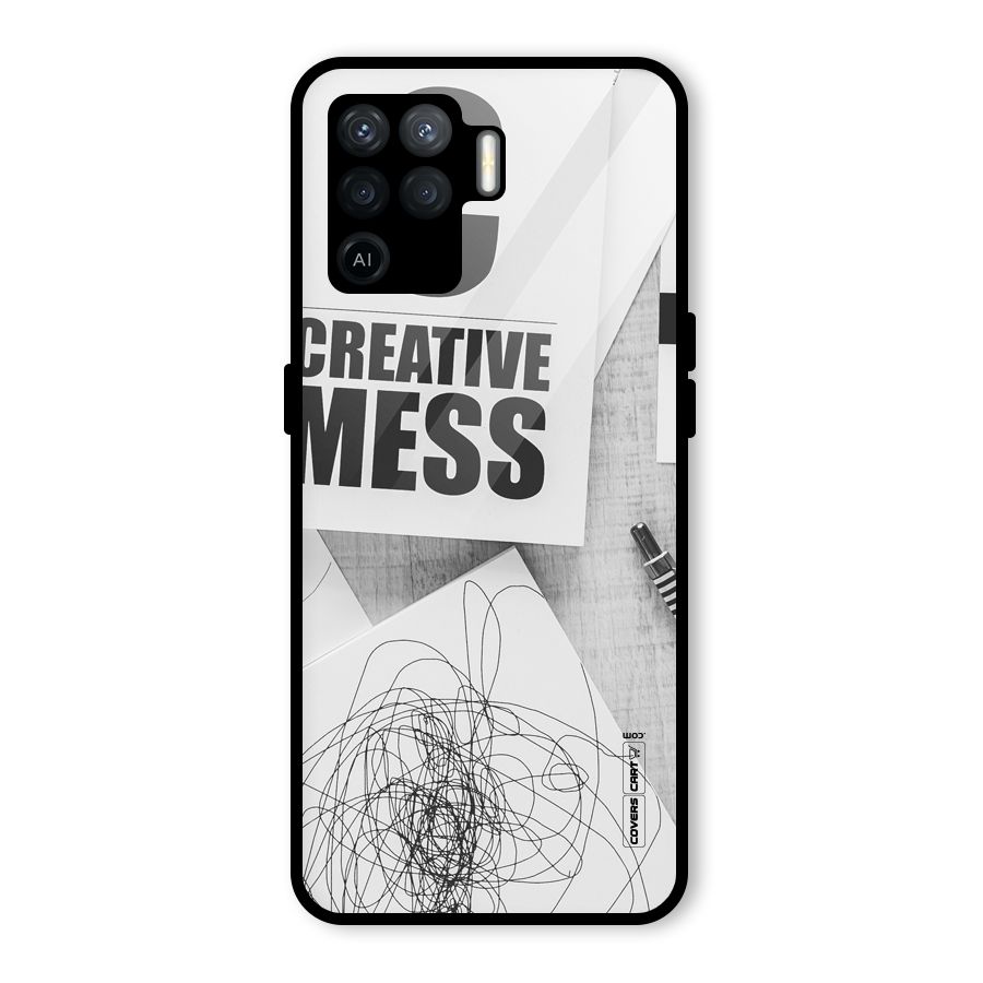 Creative Mess Glass Back Case for Oppo F19 Pro