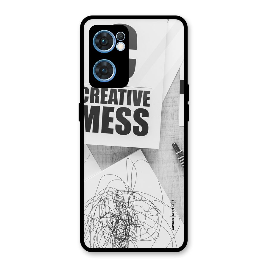 Creative Mess Glass Back Case for Oppo Reno7 5G