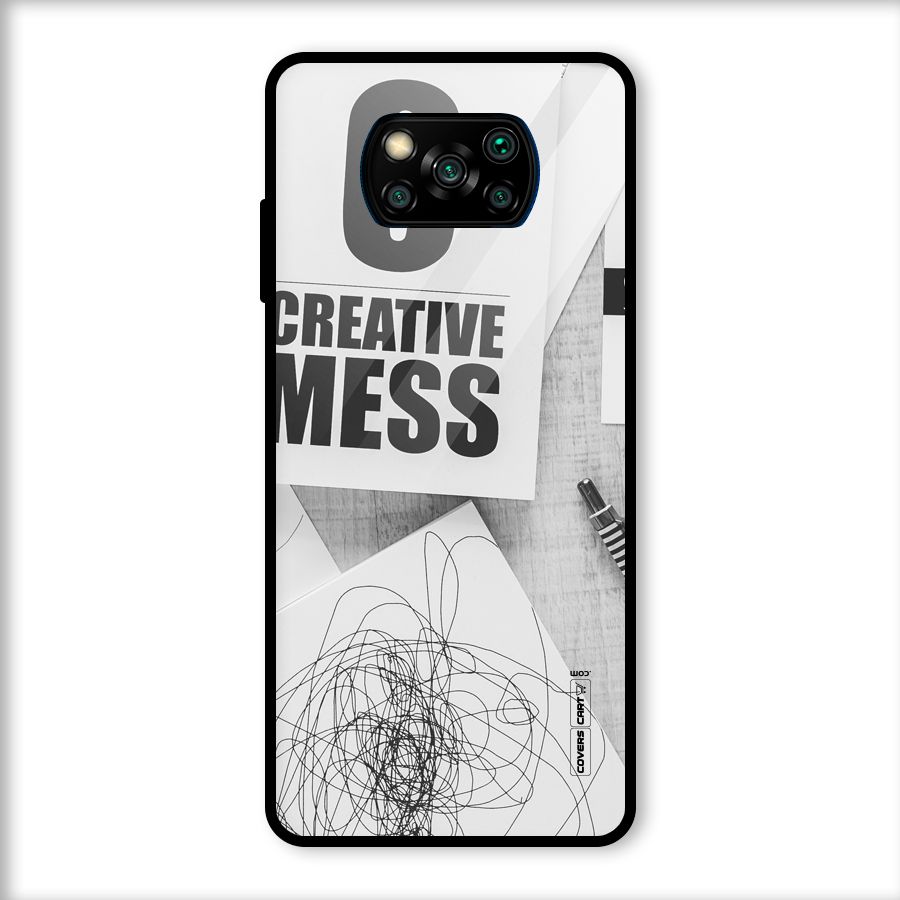 Creative Mess Glass Back Case for Poco X3