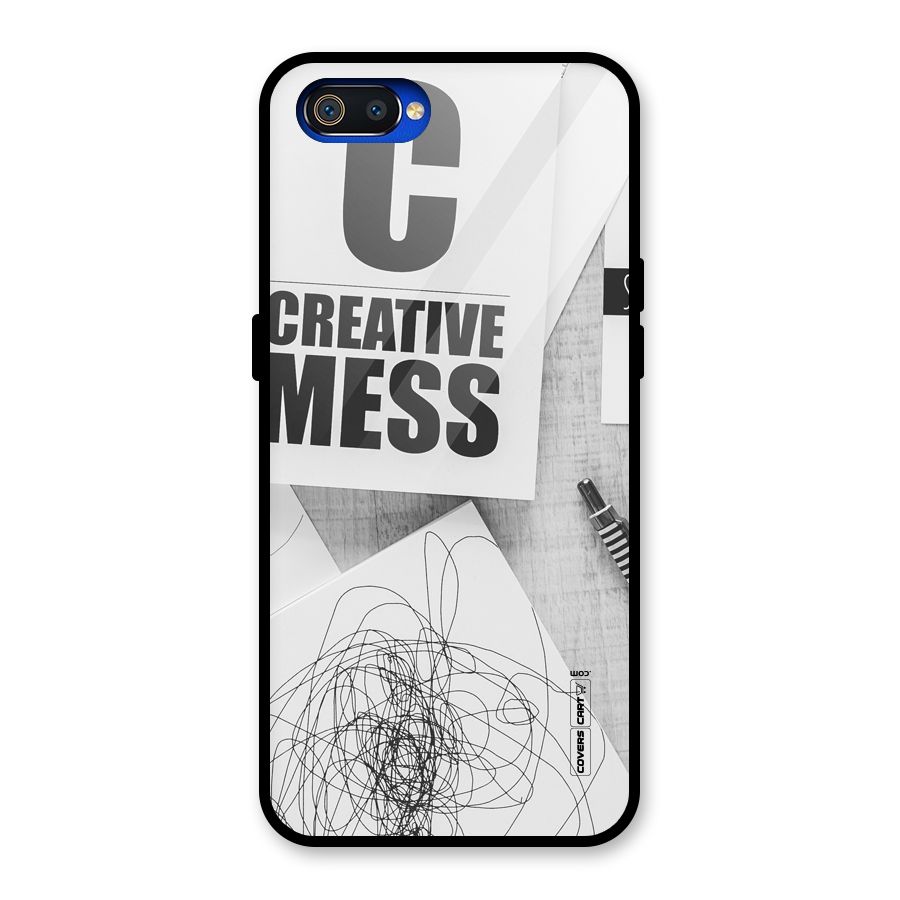 Creative Mess Glass Back Case for Realme C2