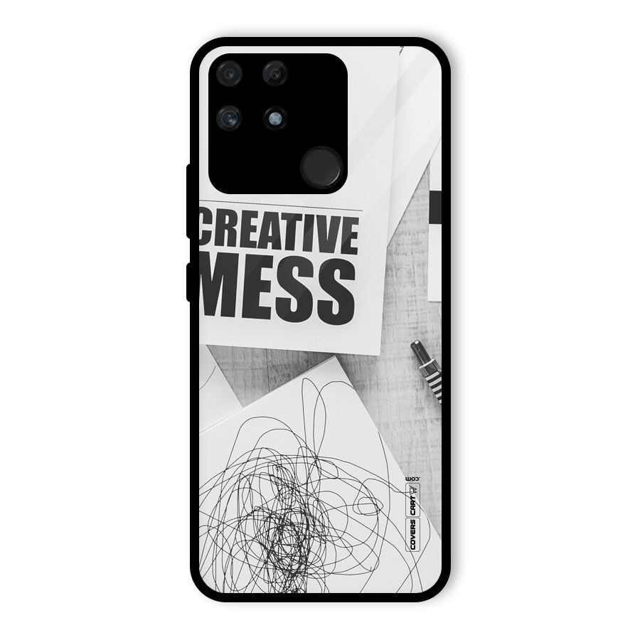 Creative Mess Glass Back Case for Realme Narzo 50A