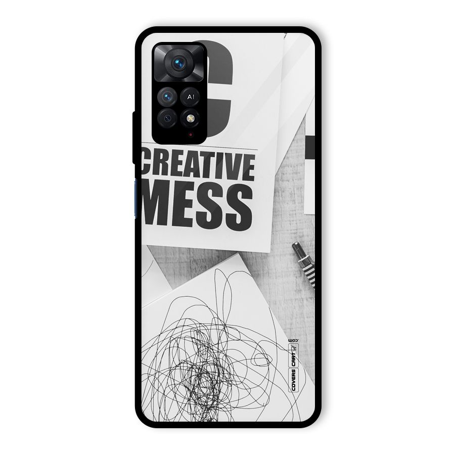 Creative Mess Glass Back Case for Redmi Note 11 Pro