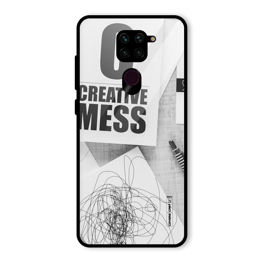 Creative Mess Glass Back Case for Redmi Note 9