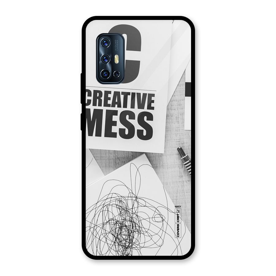 Creative Mess Glass Back Case for Vivo V17