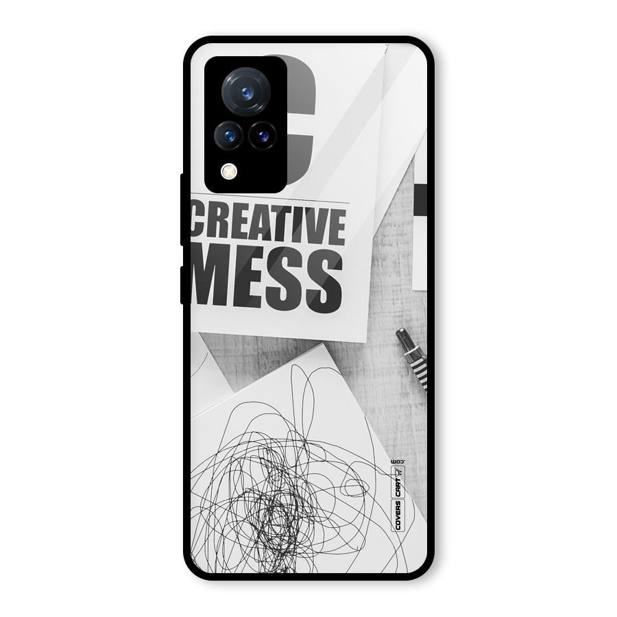 Creative Mess Glass Back Case for Vivo V21 5G
