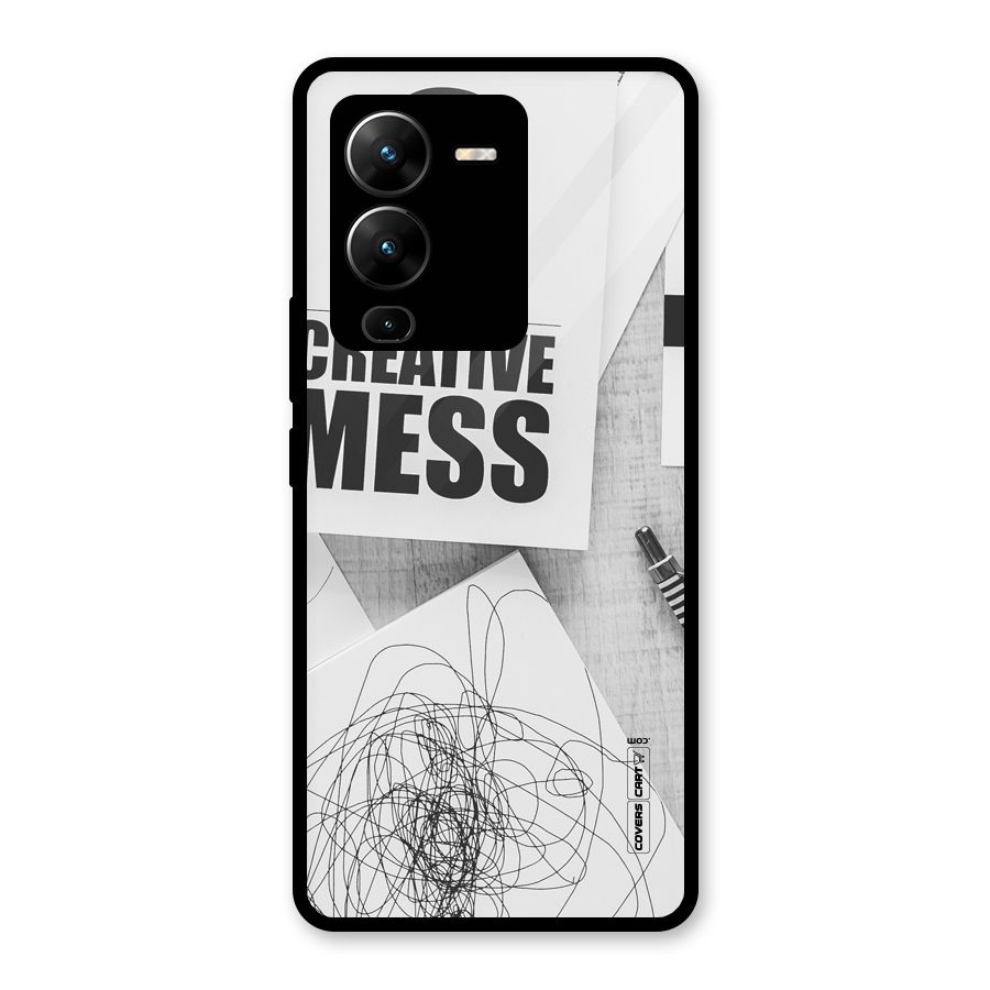 Creative Mess Glass Back Case for Vivo V25 Pro