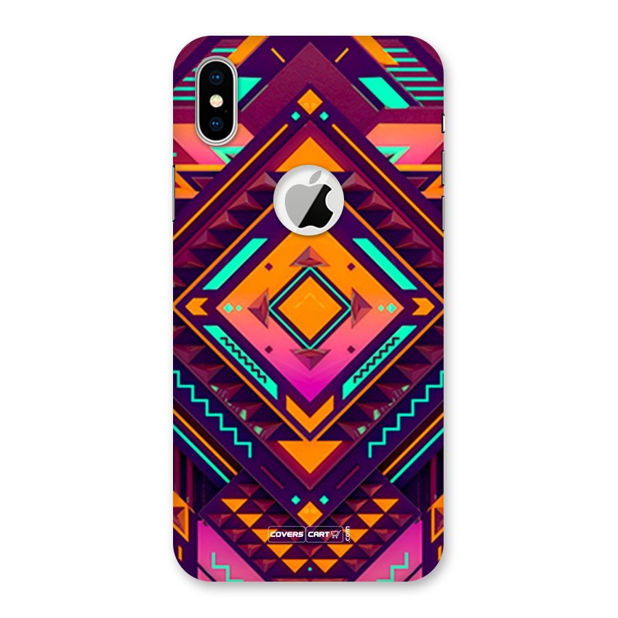 Creative Rhombus Back Case for iPhone XS Logo Cut