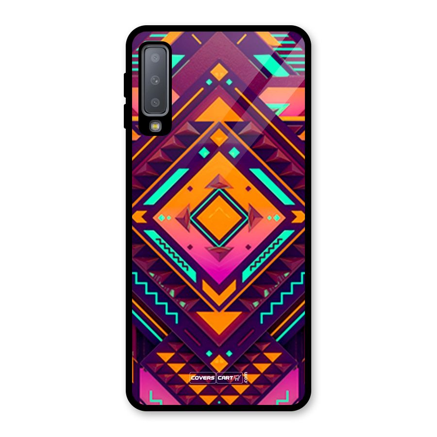 Creative Rhombus Glass Back Case for Galaxy A7 (2018)