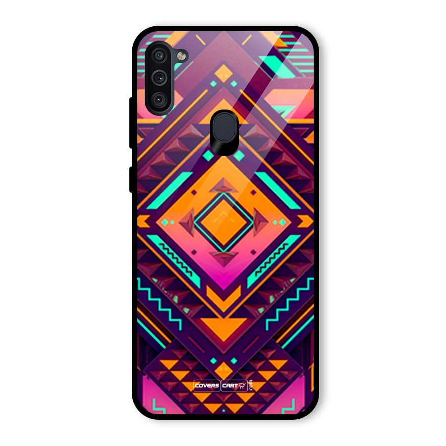 Creative Rhombus Glass Back Case for Galaxy M11