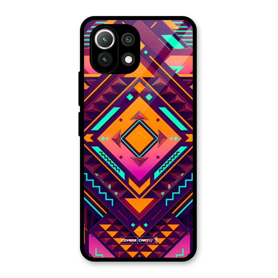 Creative Rhombus Glass Back Case for Mi 11 Lite NE 5G
