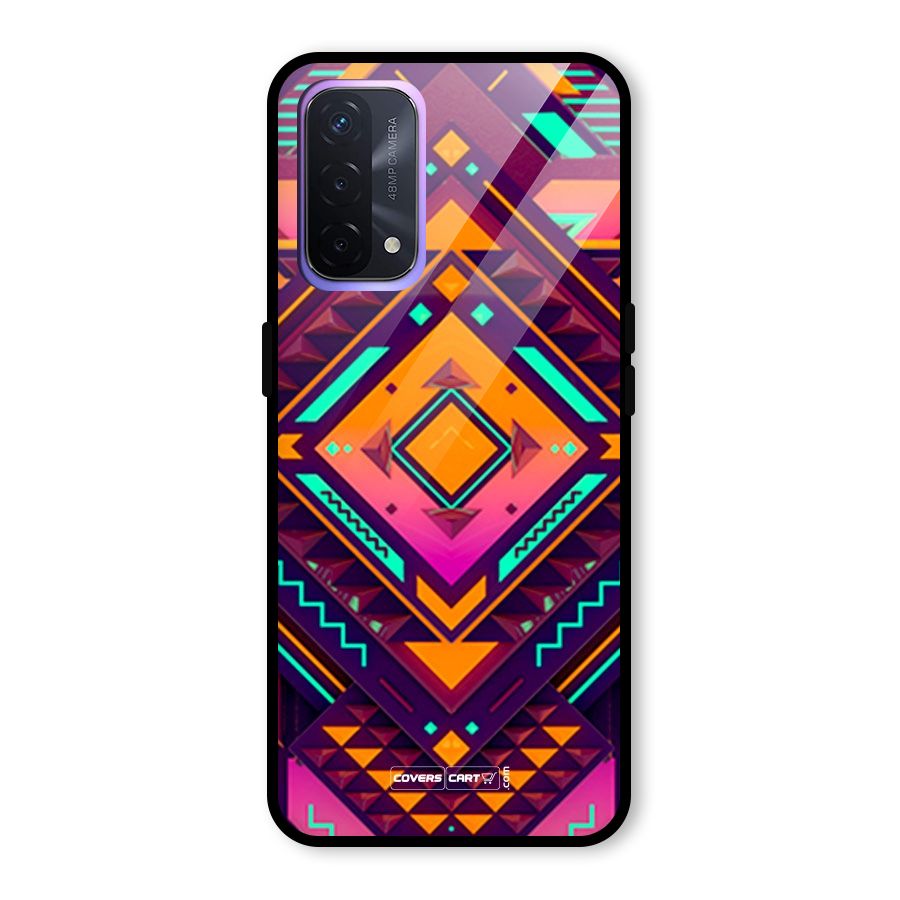 Creative Rhombus Glass Back Case for Oppo A74 5G