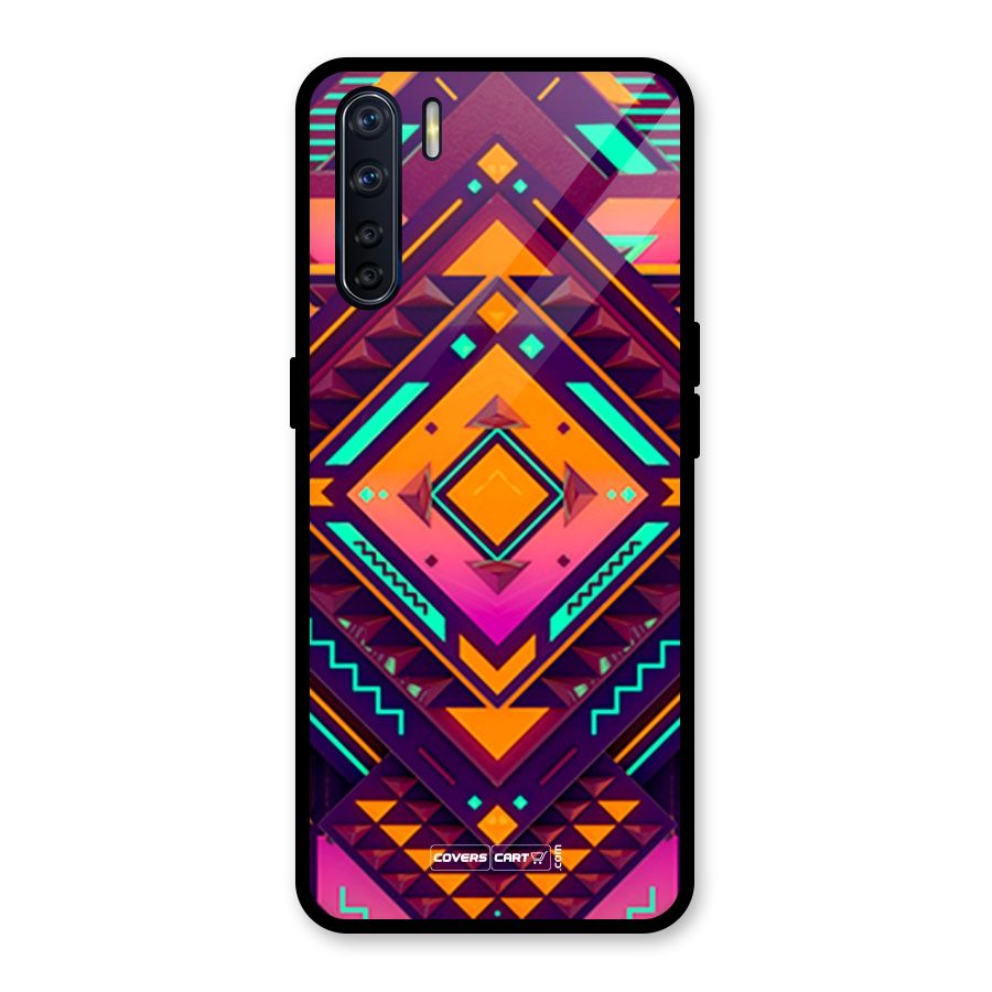 Creative Rhombus Glass Back Case for Oppo F15
