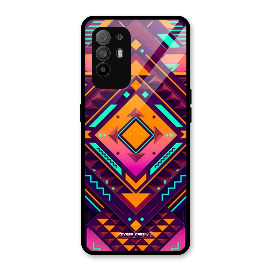 Creative Rhombus Glass Back Case for Oppo F19 Pro Plus 5G