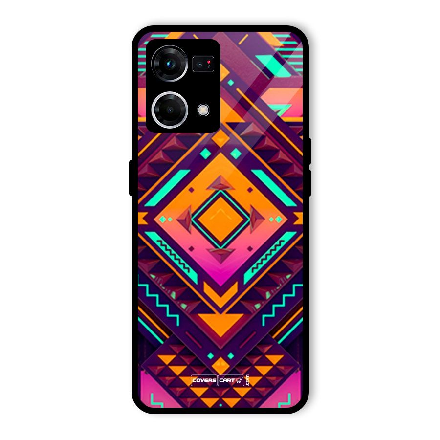 Creative Rhombus Glass Back Case for Oppo F21 Pro 4G