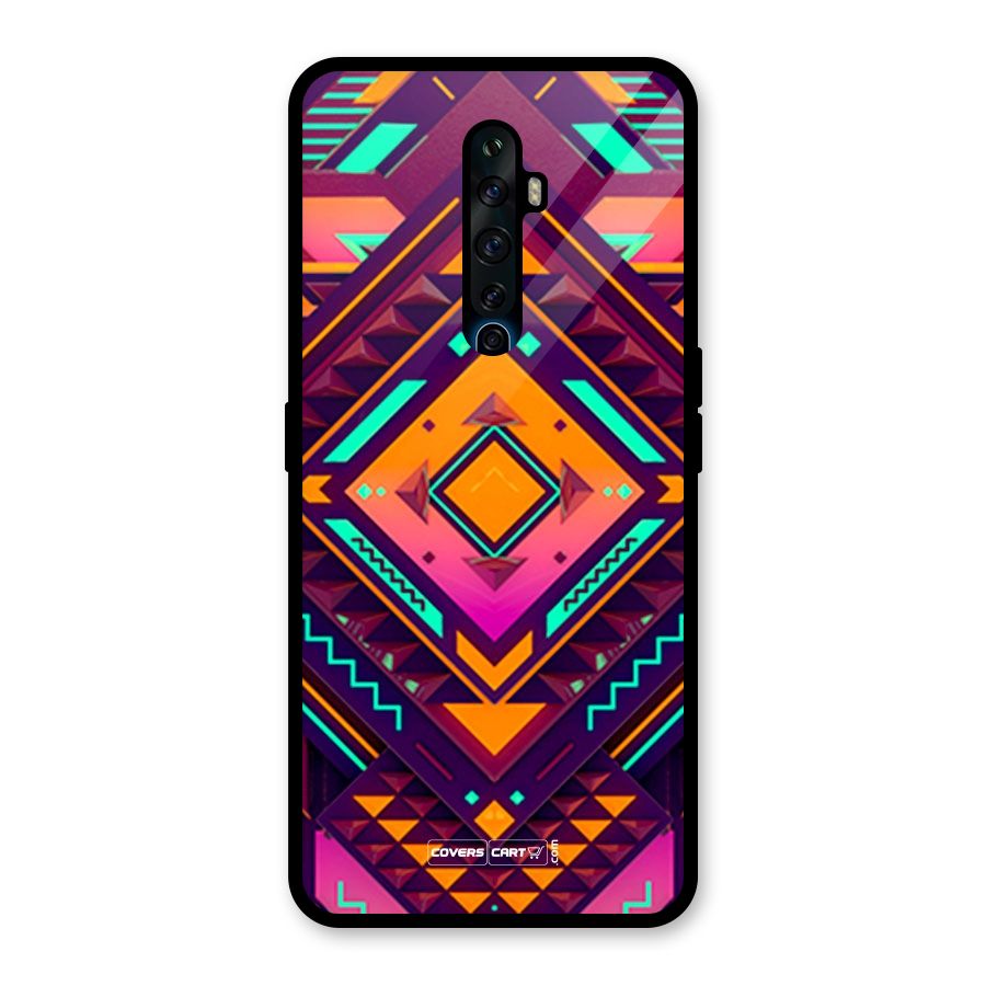 Creative Rhombus Glass Back Case for Oppo Reno2 F
