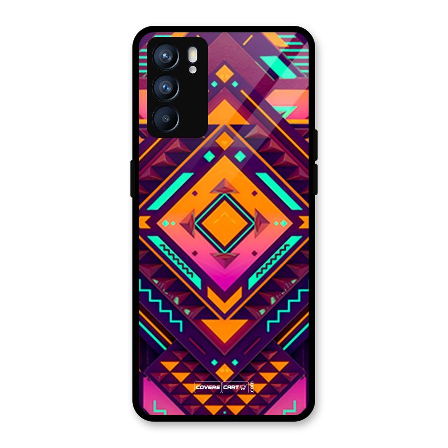 Creative Rhombus Glass Back Case for Oppo Reno6 5G