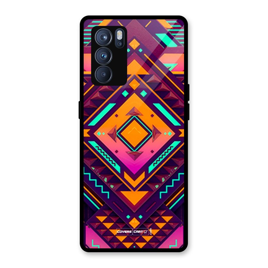 Creative Rhombus Glass Back Case for Oppo Reno6 Pro 5G